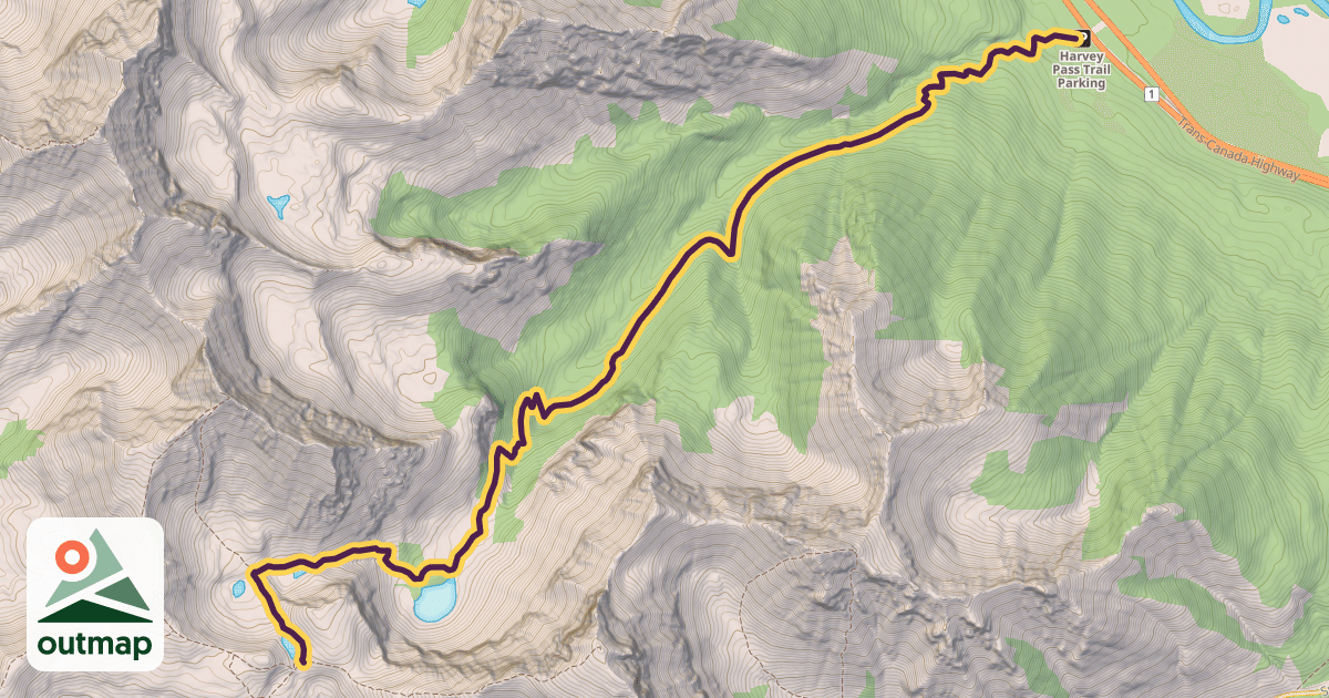 Map of Bourgeau Lake Trail