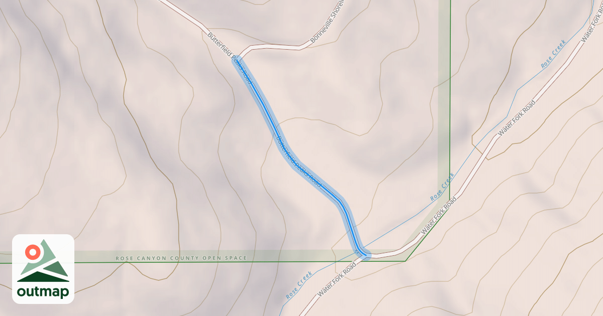 Map of Butterfield Peaks Road
