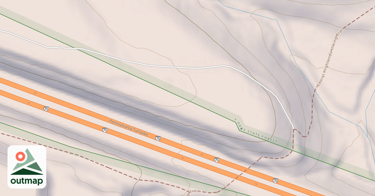 Map of Laurel Highlands Snowmobile Trail (Northern)