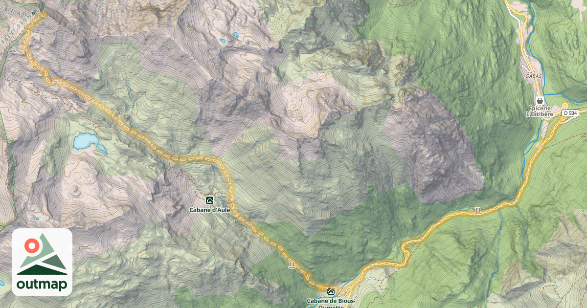 Map of Pic Gaziès — Gabas