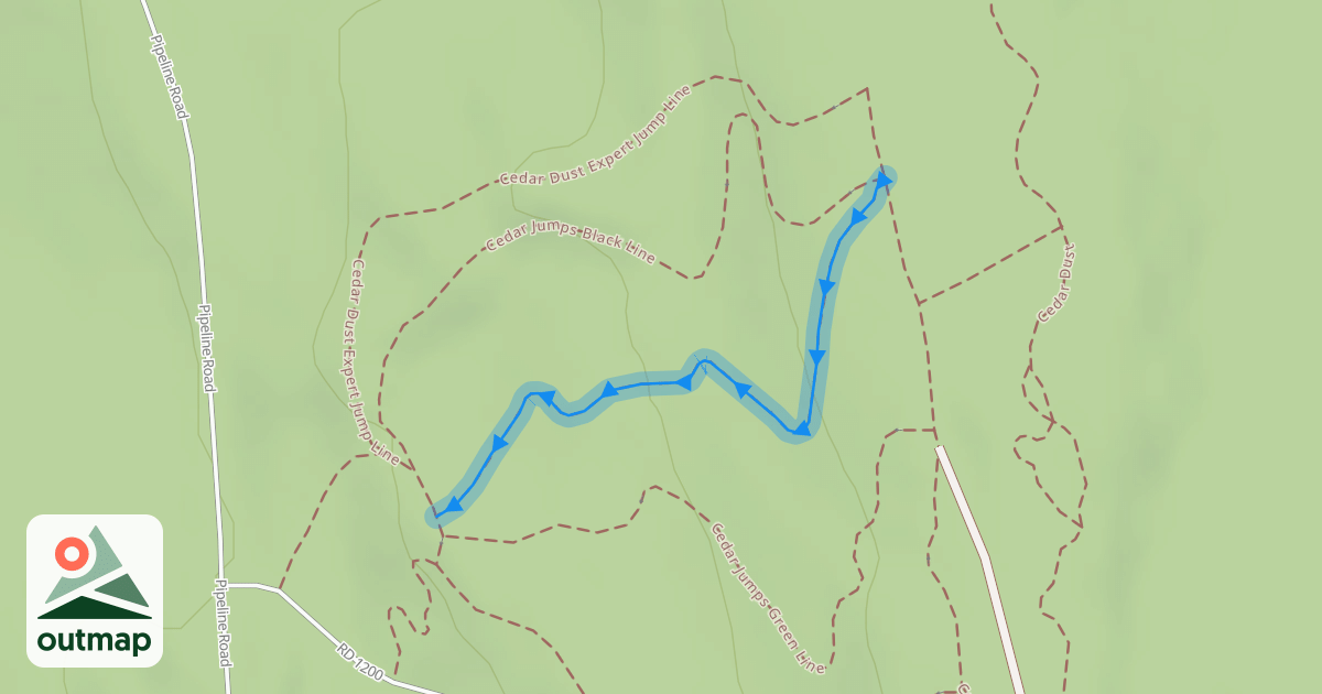 Map of Cedar Jumps Blue Line