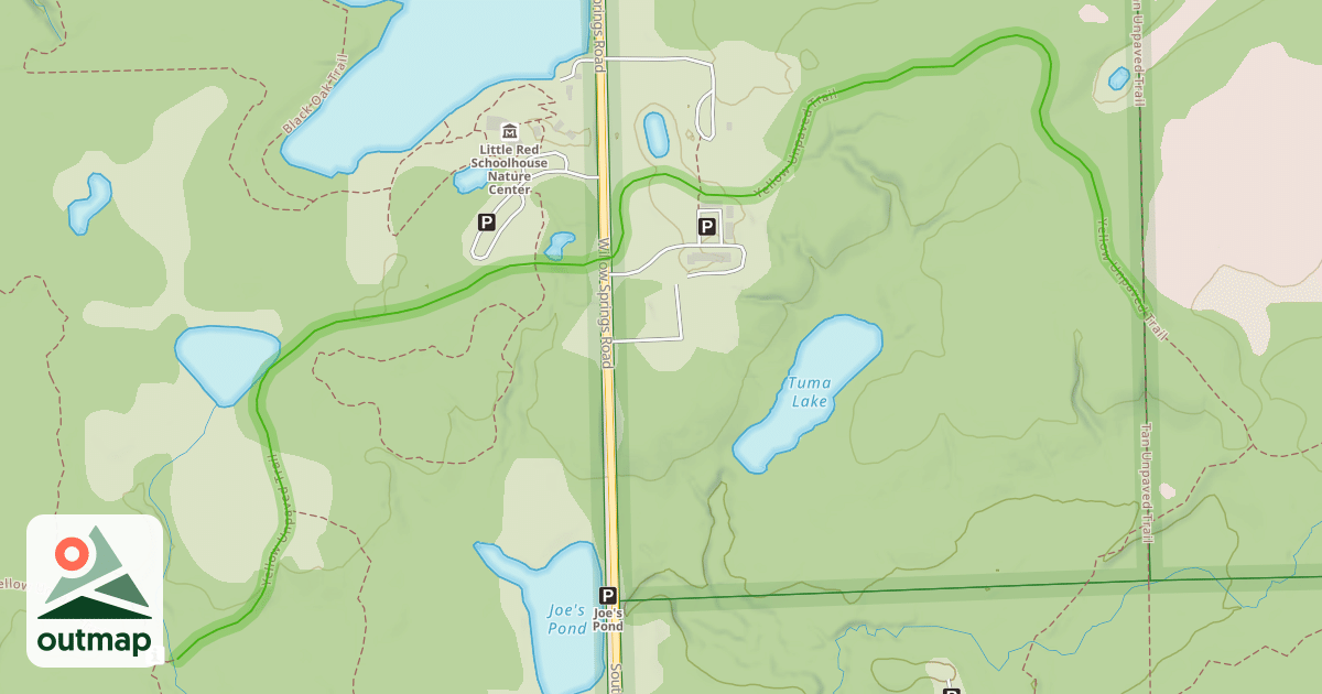 Map of Yellow Unpaved Trail