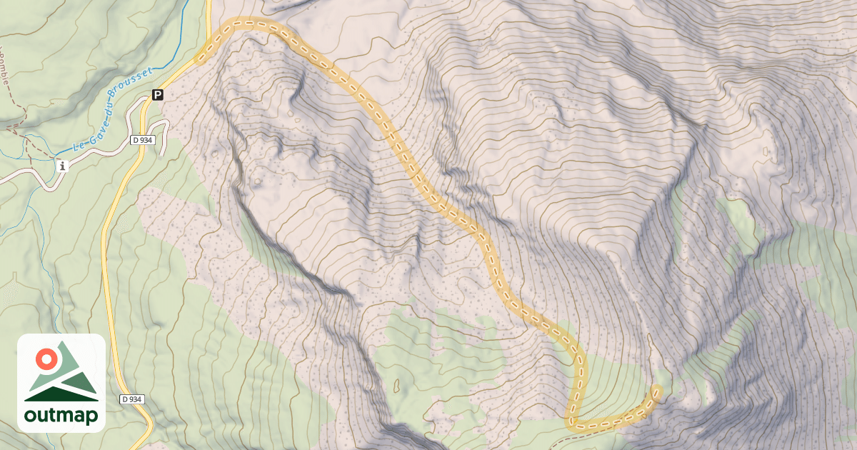 Map of Pic du Pourtalet — Cabane de l'Araille
