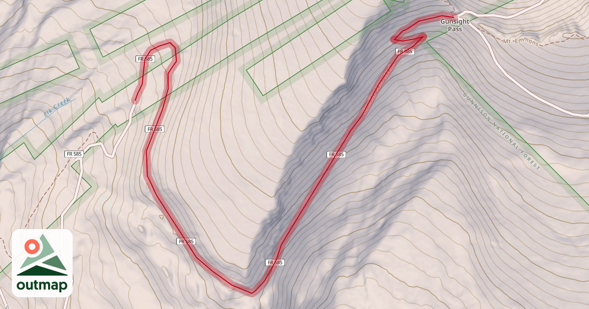 Map of Gunsite Pass Road