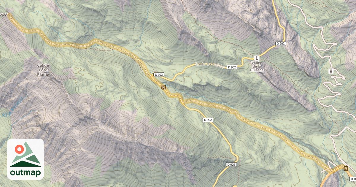 Map of Col de Côte Plaine — Les Sestrières