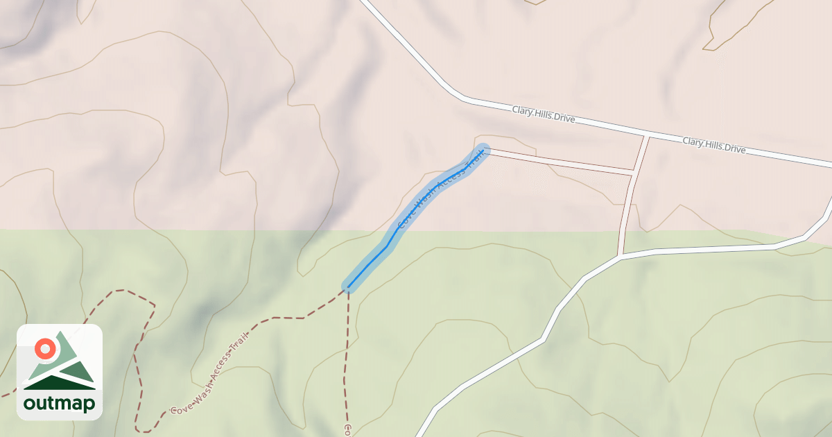 Map of Cove Wash Access Trail
