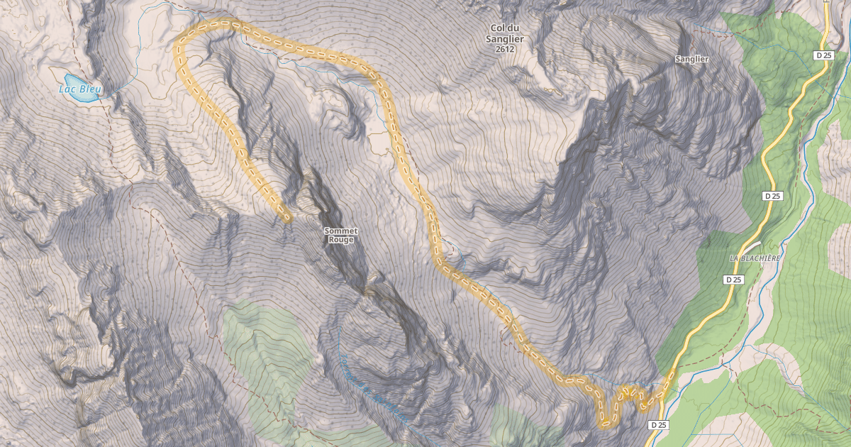 Map preview of Sommet Rouge — Pont des Houerts