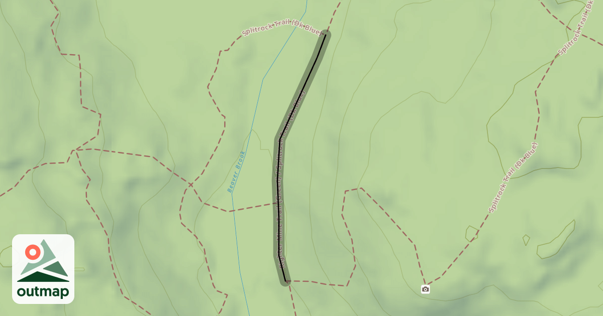 Map of Righter Mine Trail (Green) / Splitrock Trail (Dk Blue)