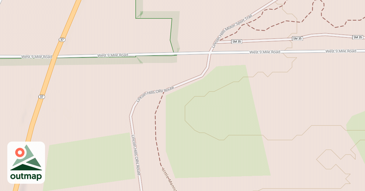 Map of Little Manistee Motorcycle Trail