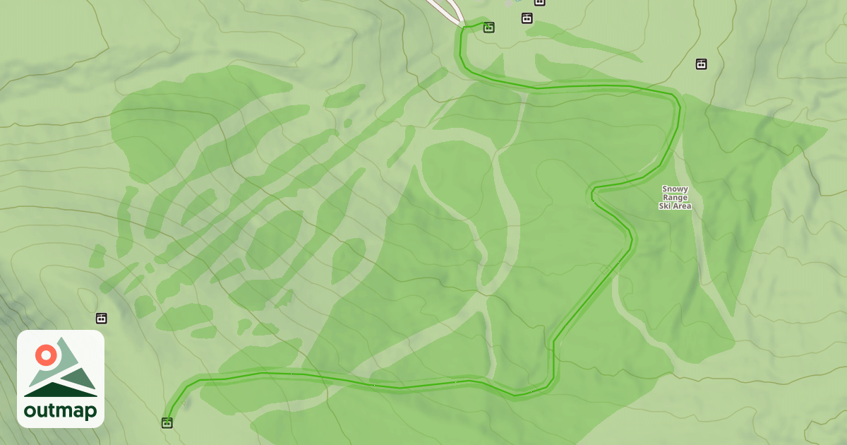 Map of Med Bow Ski Area Road