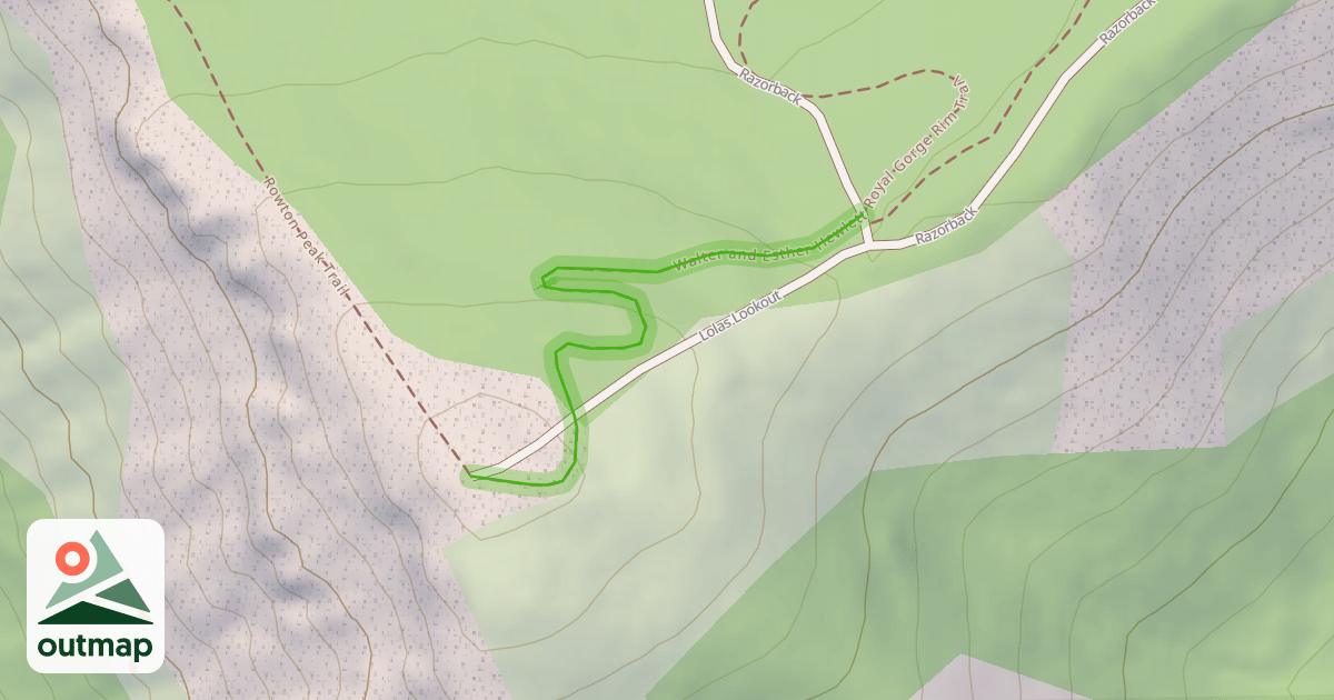Map of Walter and Esther Hewlett Royal Gorge Rim Trail