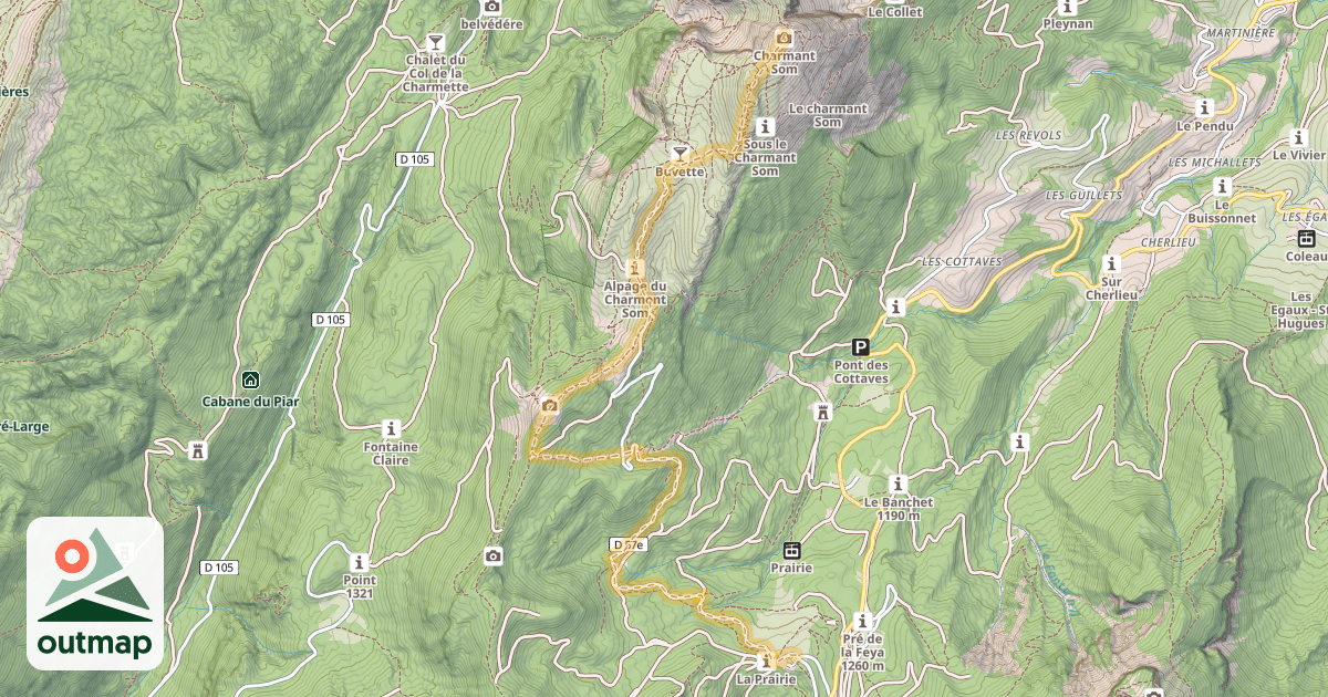 Map of Charmant Som — Col de Porte