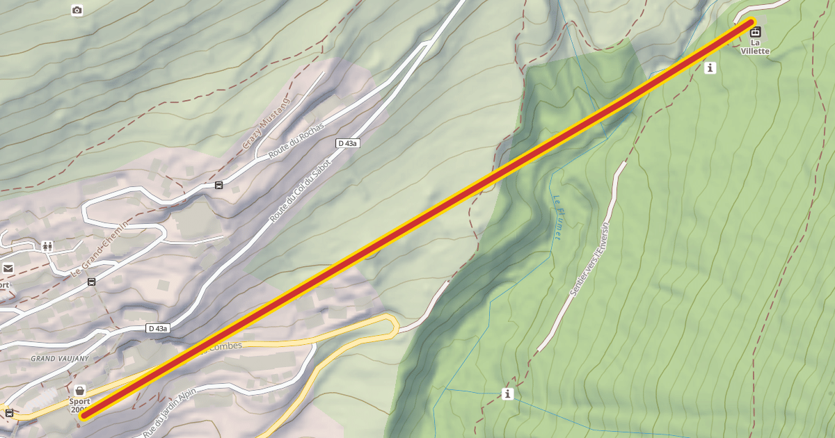 Map preview of Vaujany-Villette