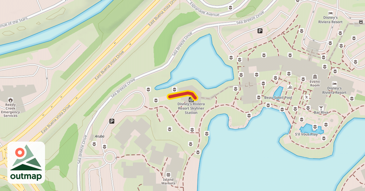 Map of Disney Skyliner