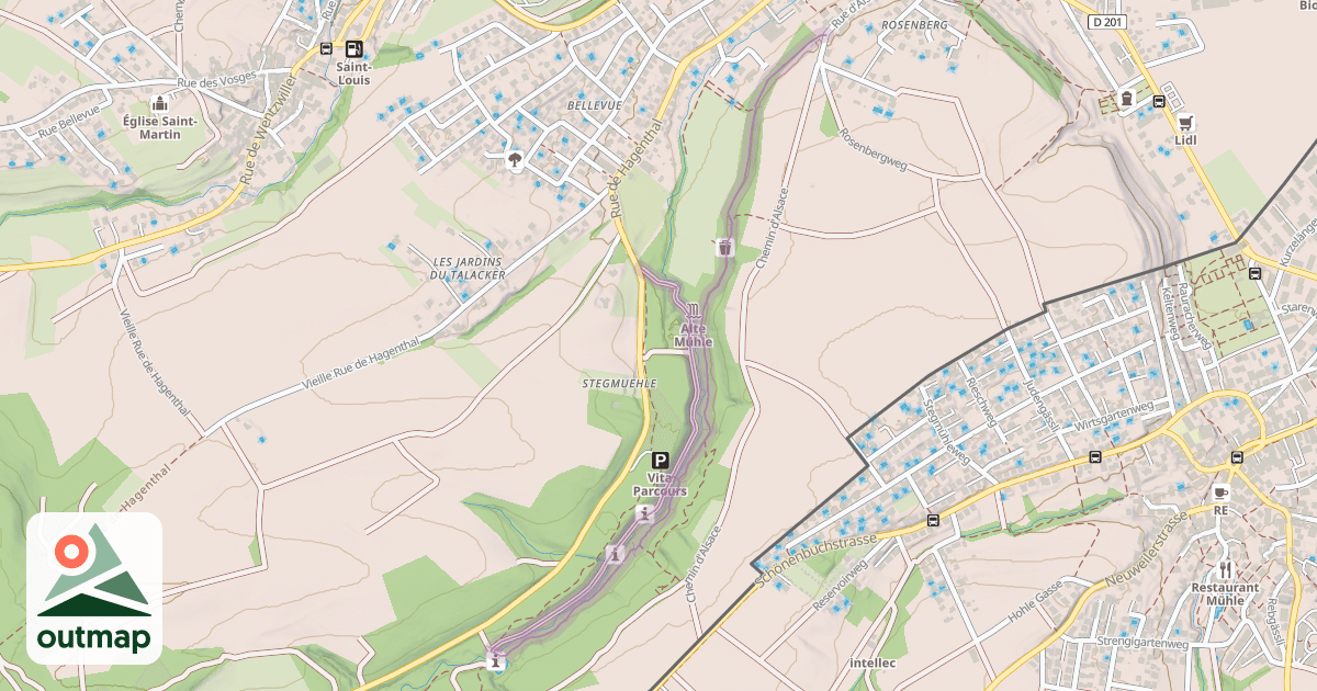 Map of Sentier de Découverte de Hegenheim