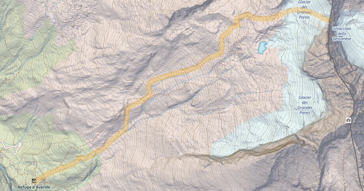Map preview of Col de la Bessanèse — Refuge d'Avérole