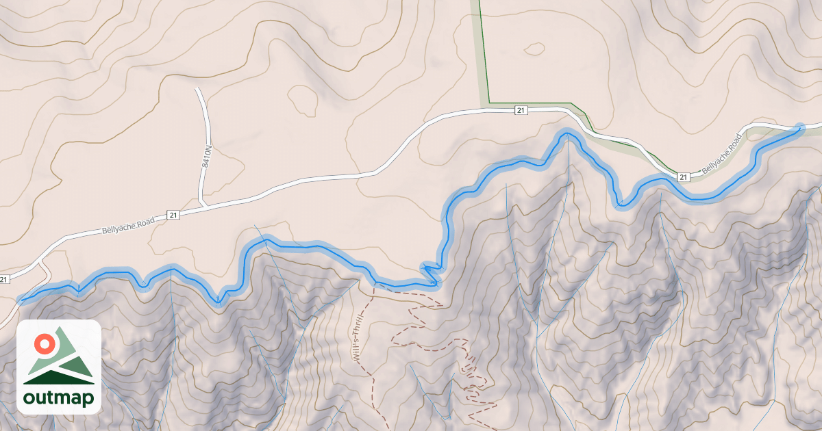 Map of Boneyard Extension Trail (Hillbilly)