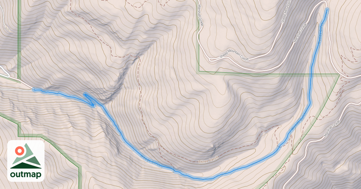 Map of Woods Gulch