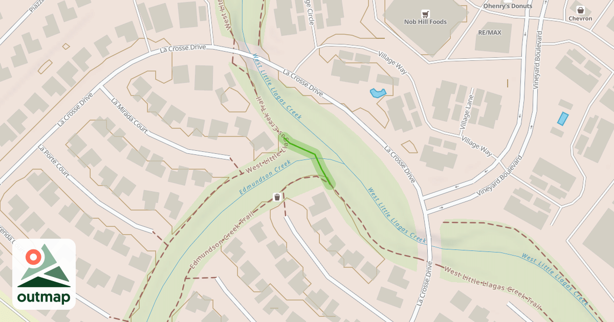 Map of Edmundson Creek Shortcut