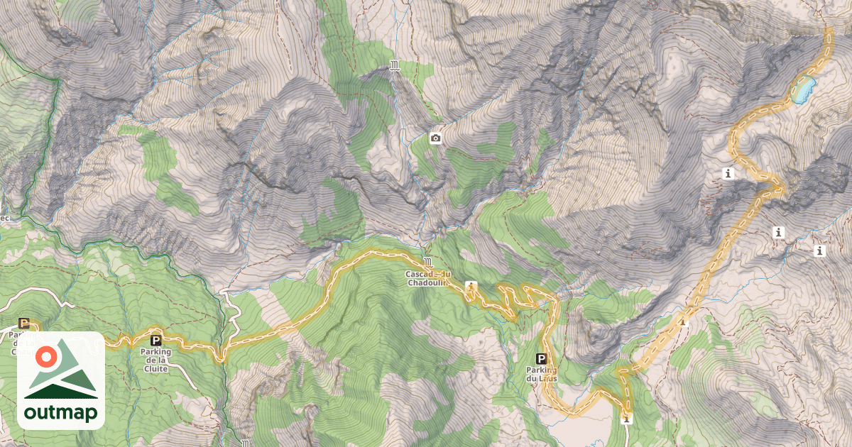 Map of Pas de la Grand Barre — La Chaup