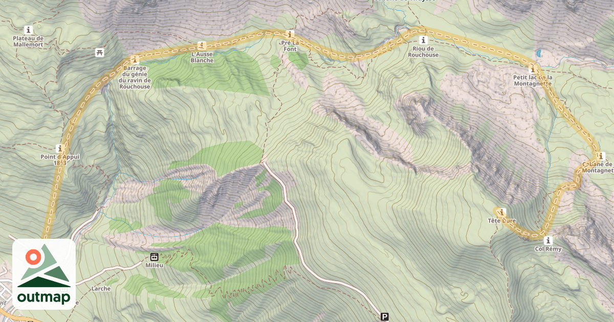 Map of Tête Dure — Larche