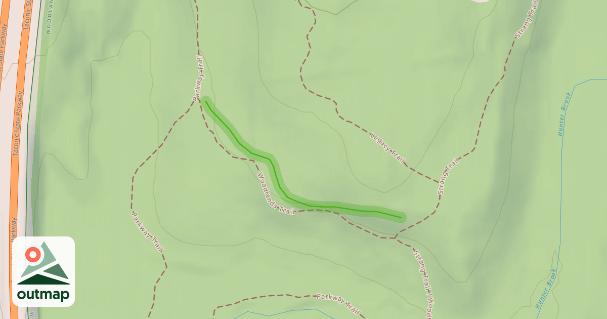 Map of Y Woodlands Trail