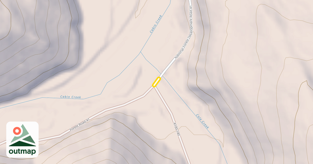 Map of National Forest Development Road 41