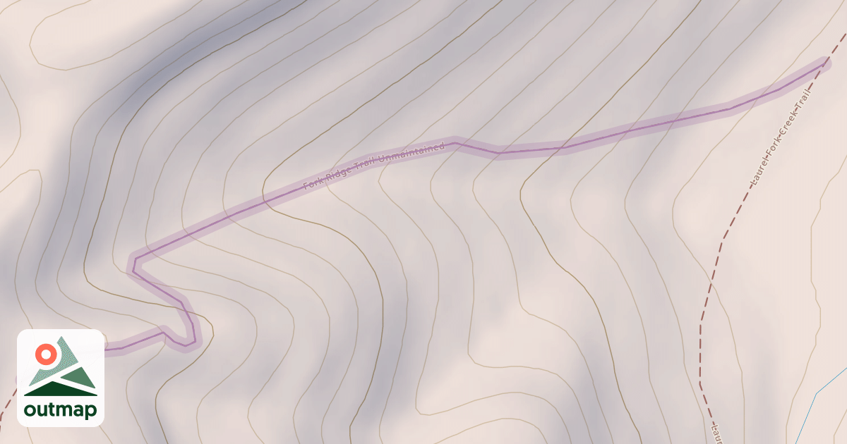Map of Fork Ridge Trail Unmaintained