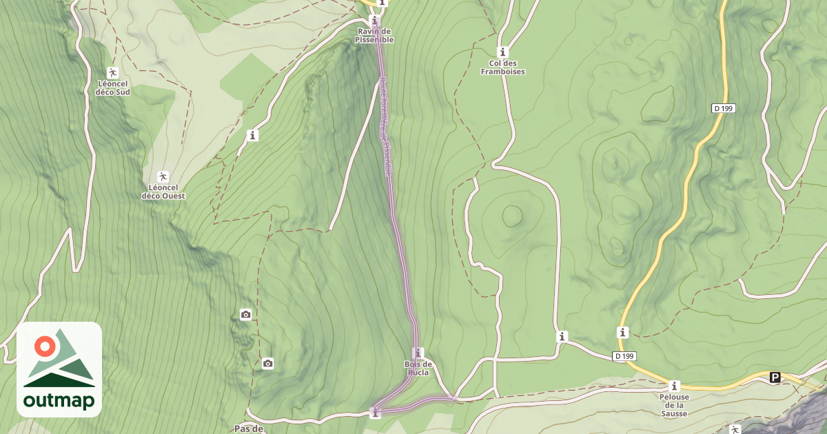 Map of Route forestière de Pissenible