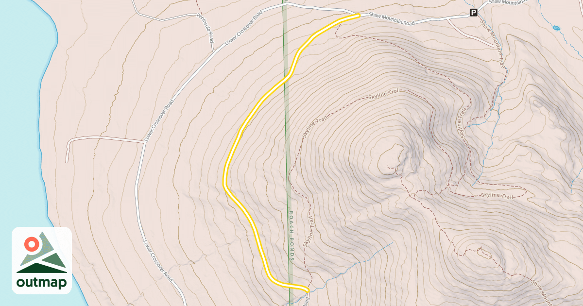 Map of Middle Shaw Mountain Road