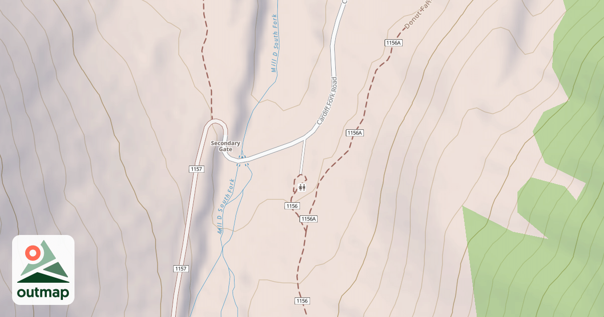 Map of DOUGHNUT FALLS T.H