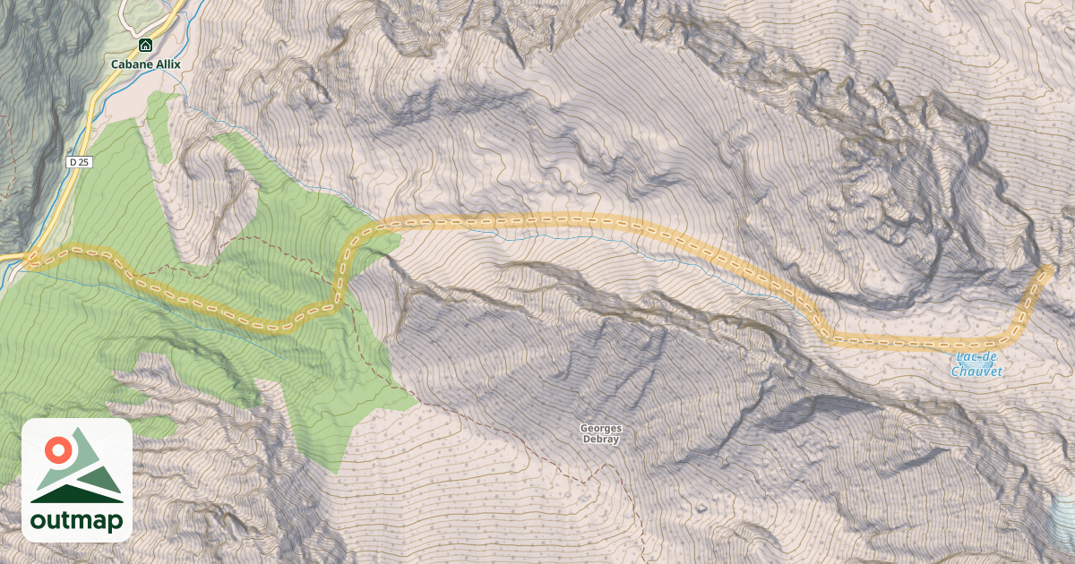 Map of Pas de Chauvet — Pont Voûté