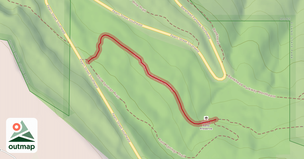 Map of Cold Springs Trail (Interpretive)