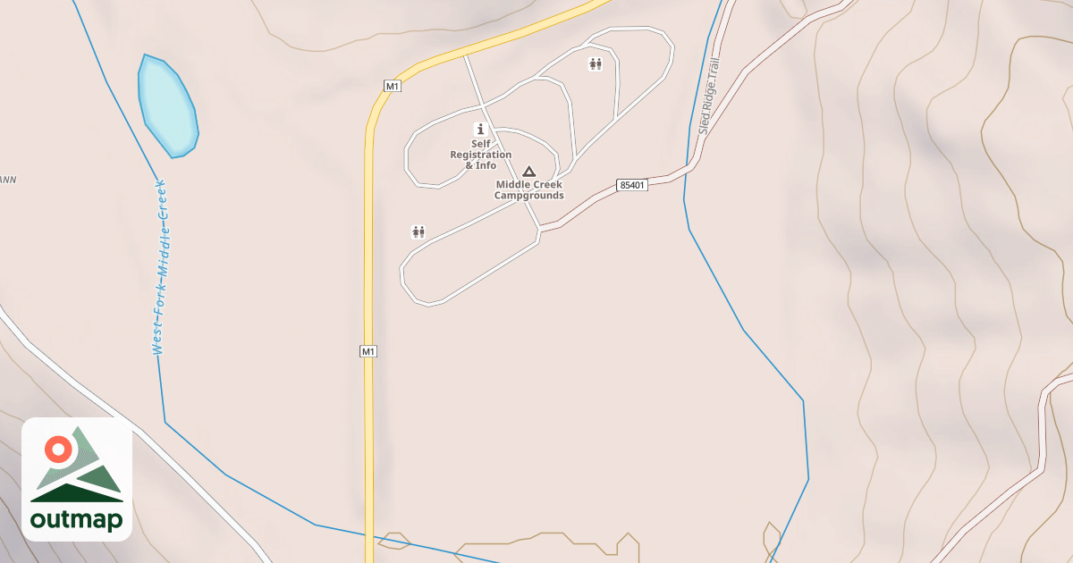 Map of MIDDLE CREEK C.G.