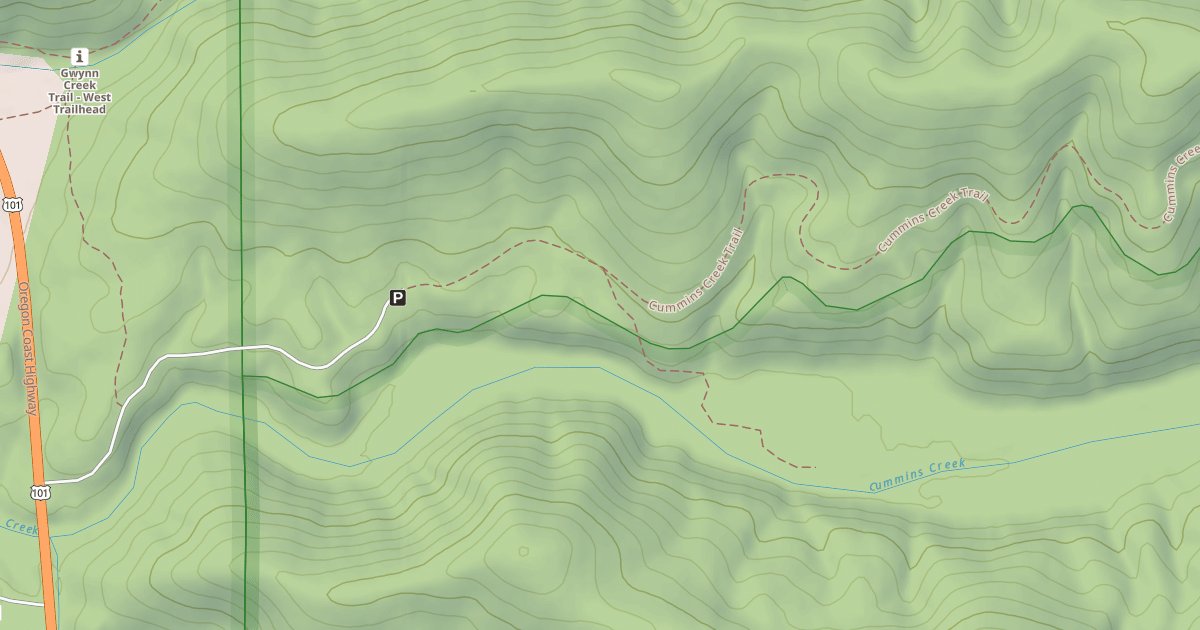 Map preview of CUMMINS CREEK TRAILHEAD