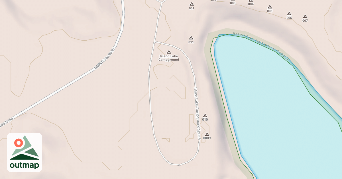 Map of ISLAND LAKE CAMPGROUND SPUR A