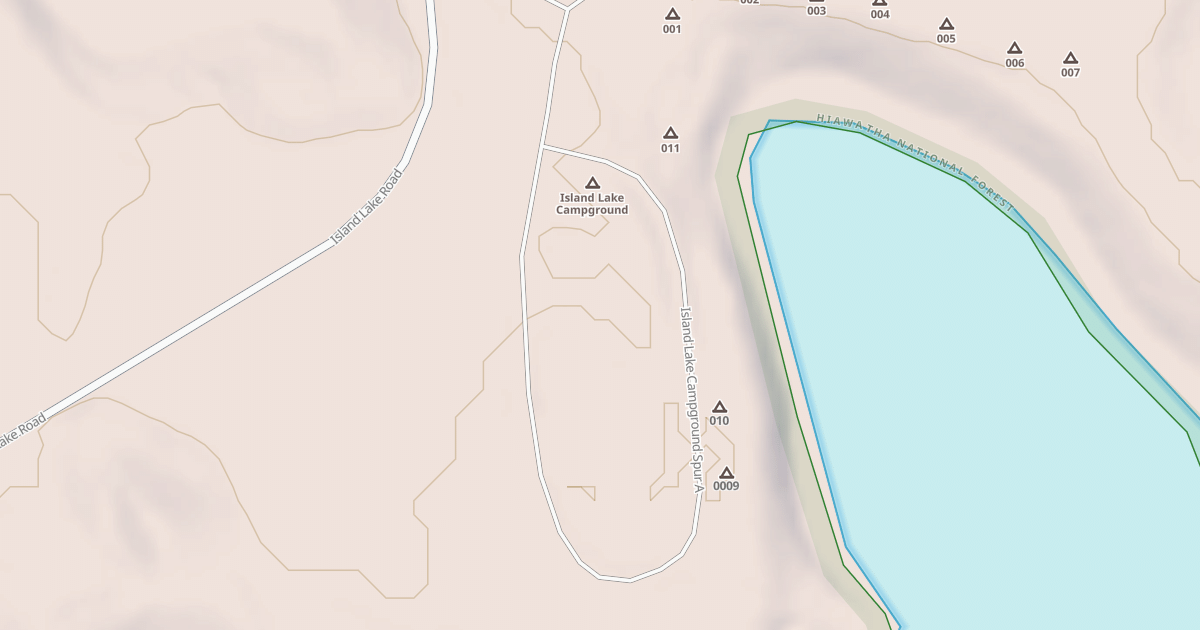 Map preview of ISLAND LAKE CAMPGROUND SPUR A