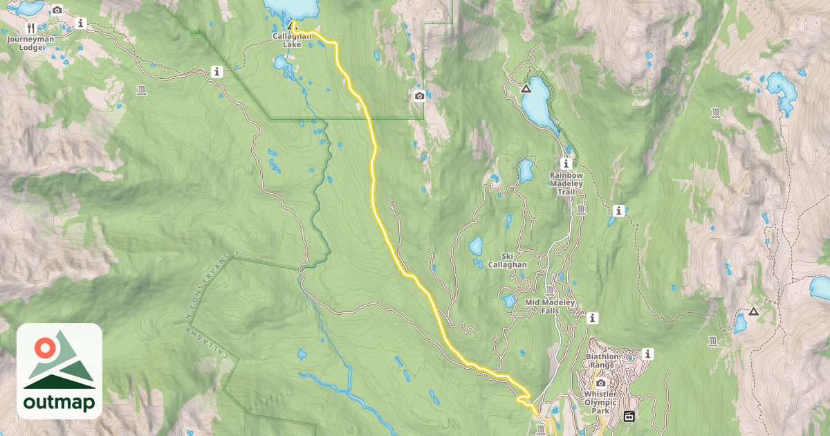 Map of Callaghan Lake Forest Service Road