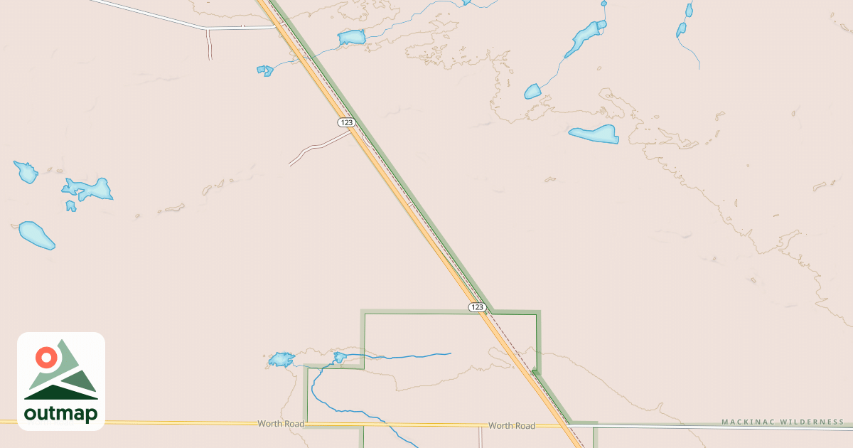 Map of St. Ignace To Trout Lake Route