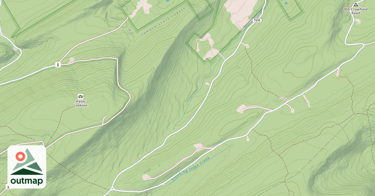 Map of Rothrock State Forest Seven Mountains Snowmobile Trails