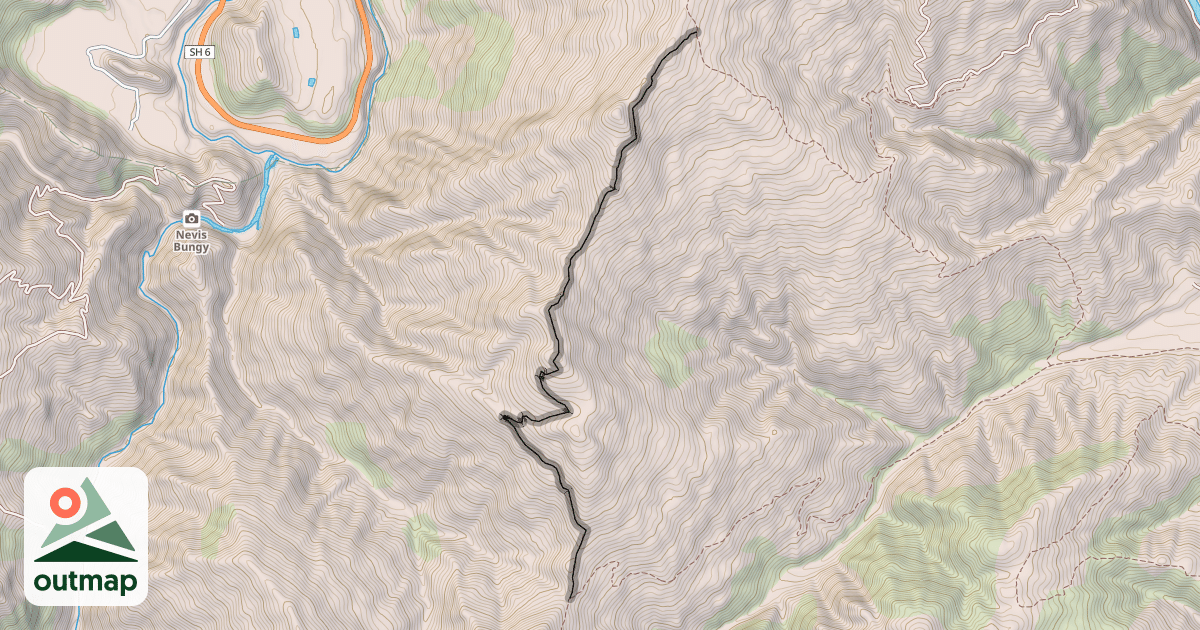 Map of Mt Dificuilty Ridge Track