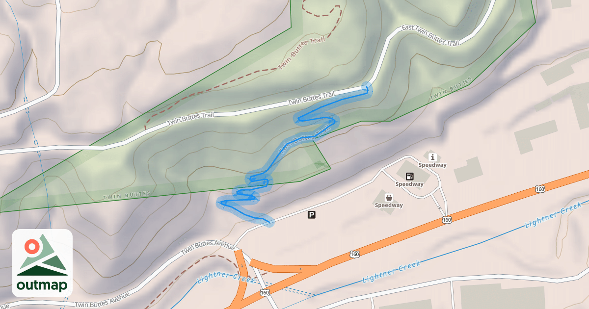 Map of Twin Buttes Trail