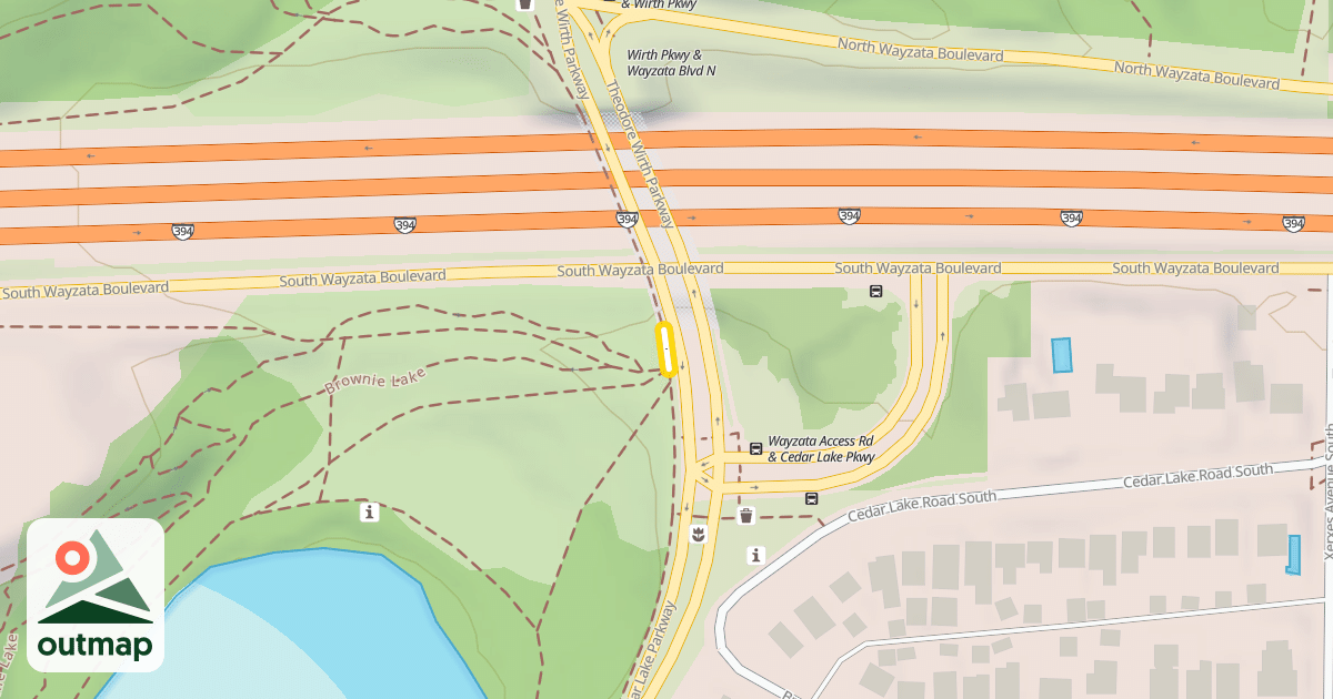 Map of Wirth Parkway Bike Path