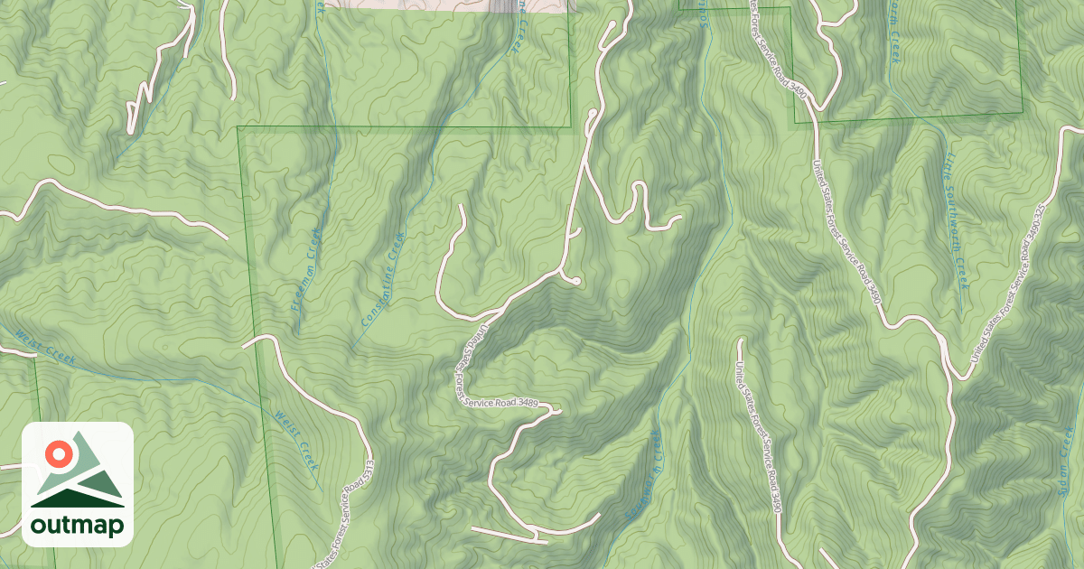 Map of EAST SOUTHWORTH CREEK