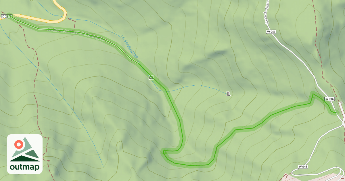 Map of Sentier de la Source de Roumagnan