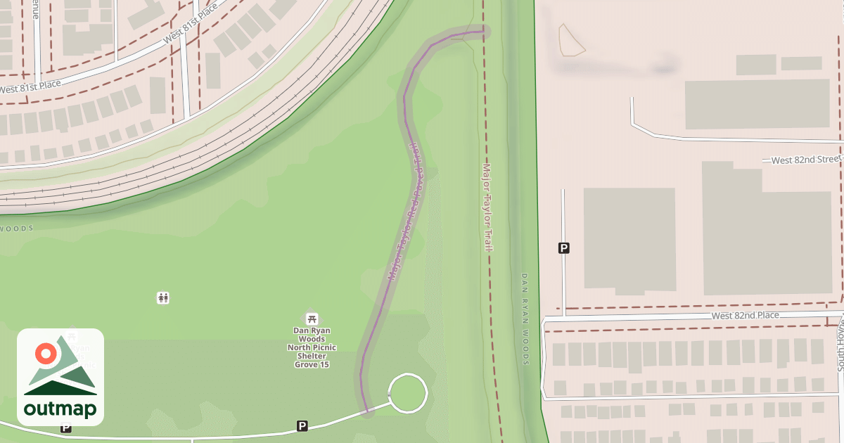 Map of Major Taylor Red Paved Trail