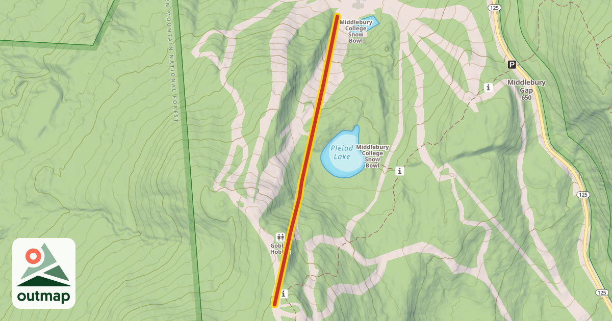 Map of Worth Mountain Triple