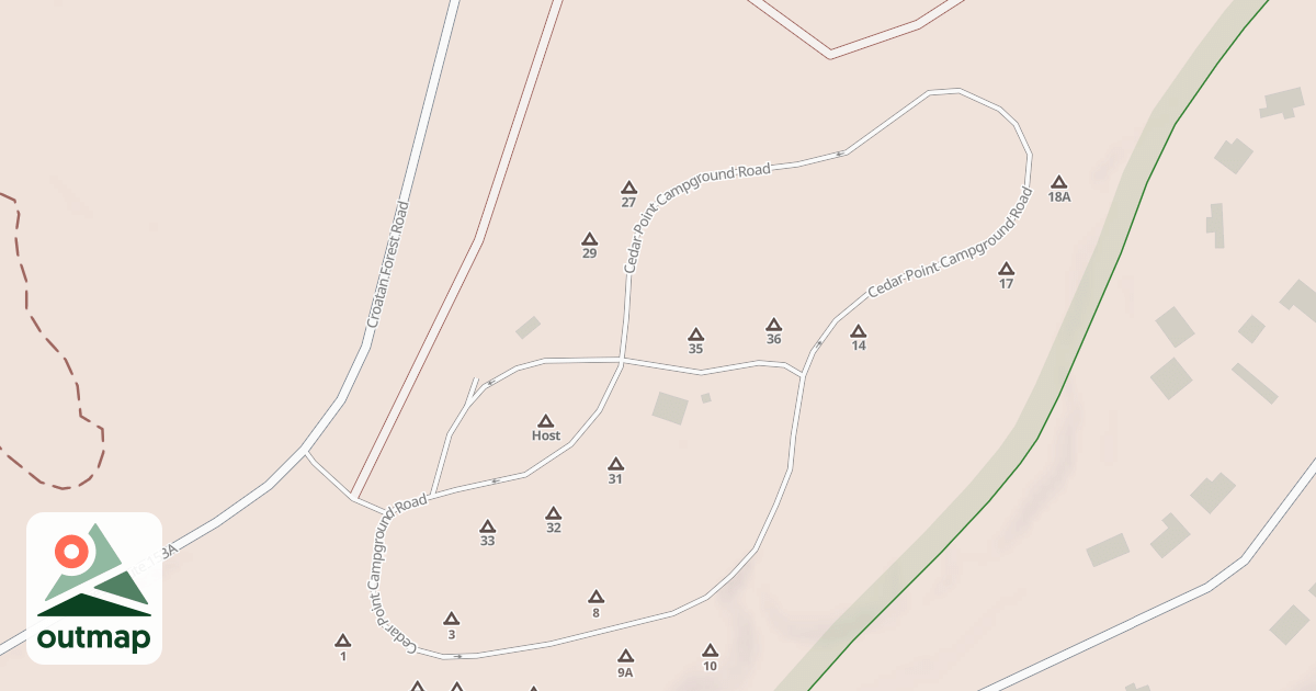 Map of CEDAR POINT CAMPING LOOP