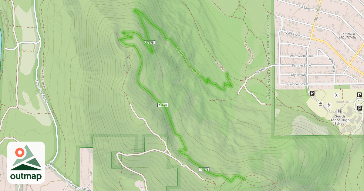 Map of Tahoe Mountain Trail