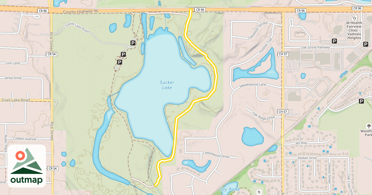 Map of Sucker Lake Nordic Ski Trail